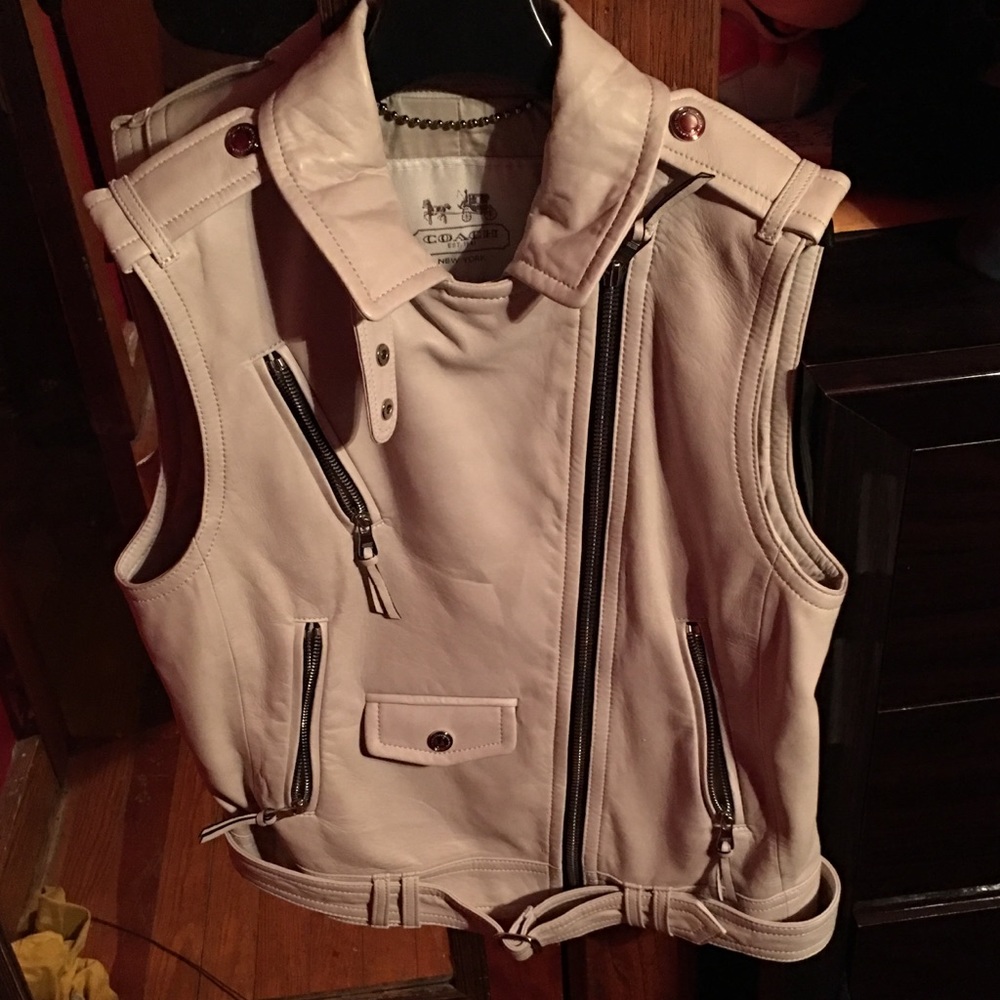 Coach Leather Moto Vest